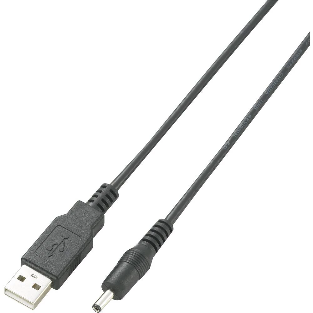 USB 2.0 priključni kabel [1x USB 2.0 utikač A - 1x DC utikač 3.5 mm] 1 m crni slika