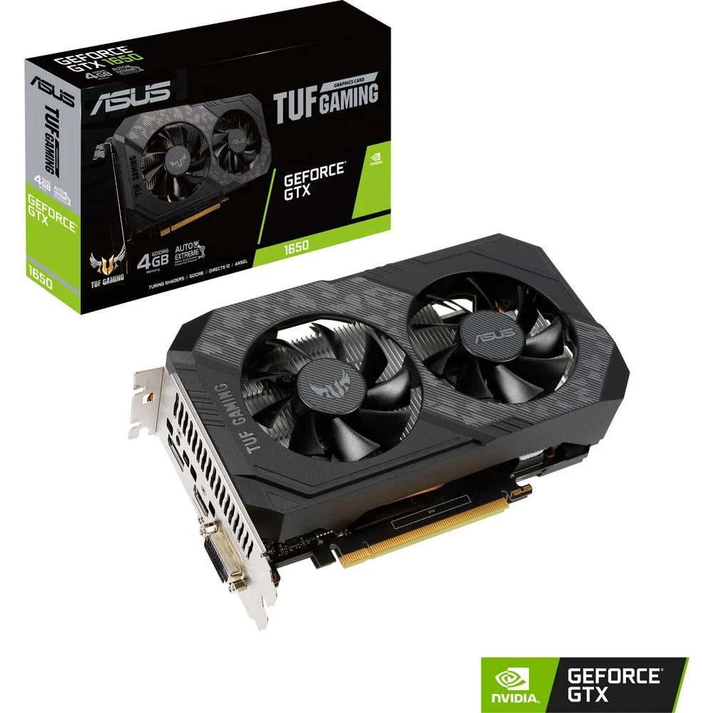 Asus grafička kartica Nvidia GeForce GTX1650 Gaming 4 GB GDDR6-RAM PCIe x16 HDMI™, DVI, DisplayPort navijena slika