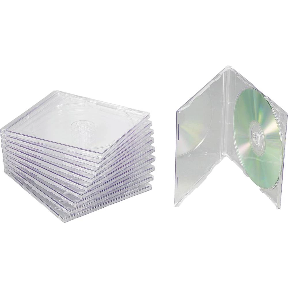 Basetech Kutija za CD tanka 1 CD/DVD/Blu-Ray Plastika Prozirna 10 ST BT-1691750 slika