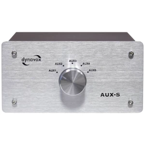 Dynavox AUX-S cinch-audio prekidač metalno kućište srebrna slika