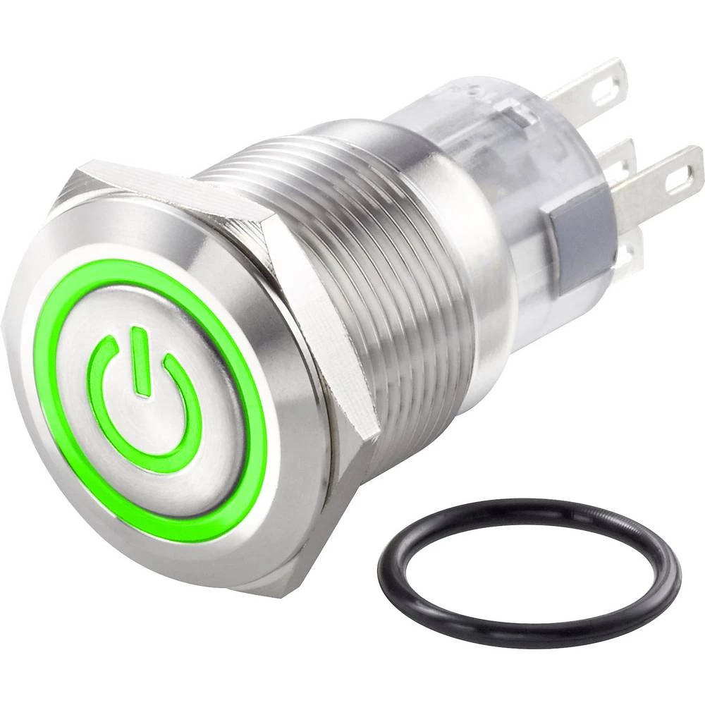 TRU COMPONENTS TC-LAS1-AGQ-11ZET/G/12V/S Tlačni prekidač sa zaštitom od vandalizma 250 V/AC 3 A 1 x OFF/ON IP67 zadržava položaj slika