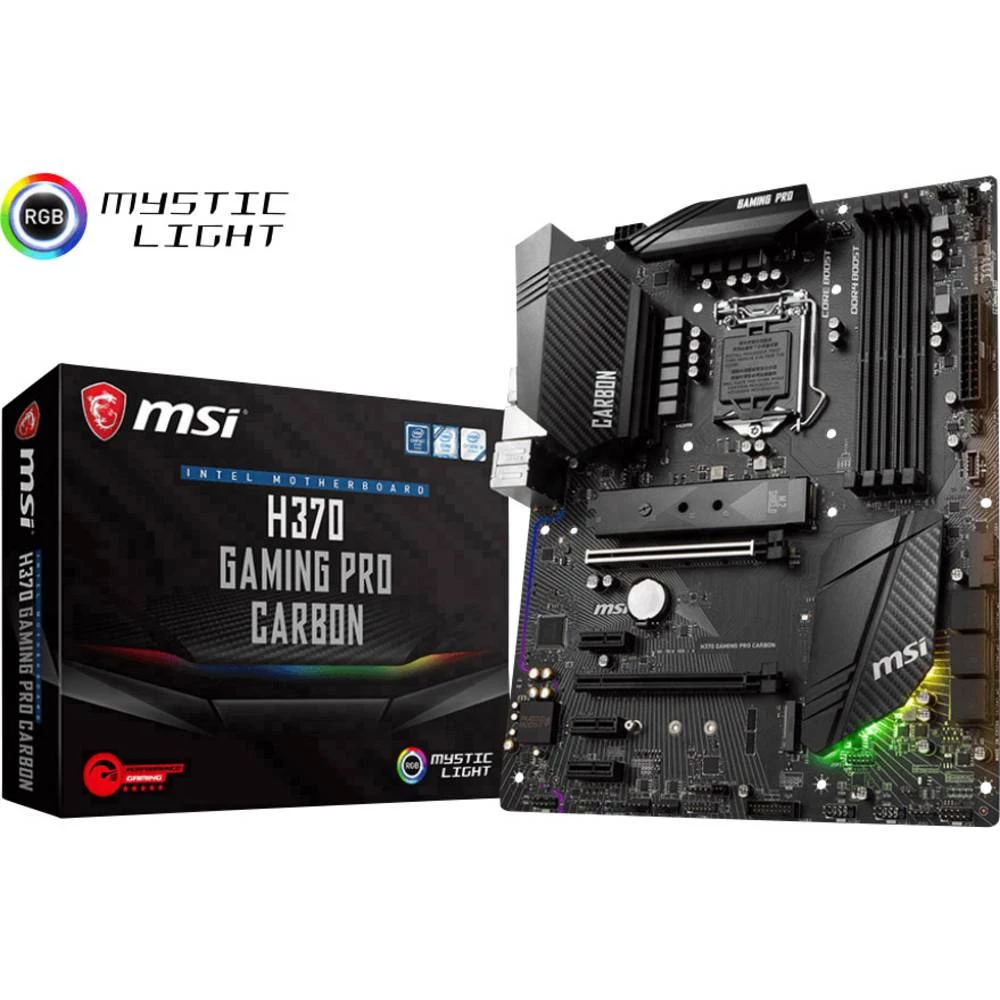 Matična ploča MSI Gaming H370 GAMING PRO CARBON Baza Intel&reg; 1151v2 Faktor oblika ATX Set čipova matične ploče Intel&reg; H37 slika