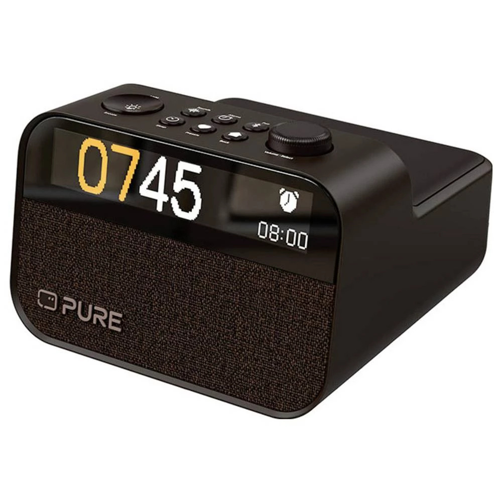 Pure Moment Charge radio sat ambijentalno svjetlo, bežično punjenje crna kava slika