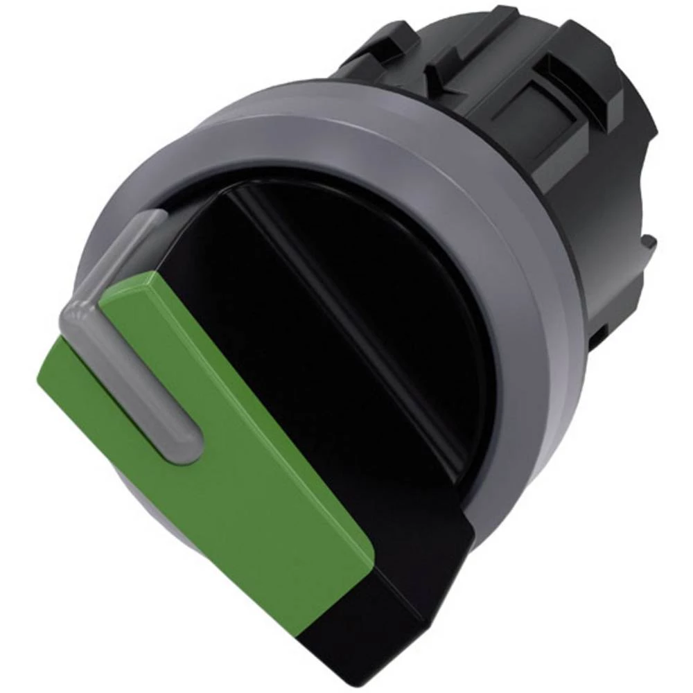 Siemens 3SU1032-2BF40-0AA0 preklopni prekidač prednji prsten od metala, osvjetljen geg pješčano-siva, zelena 1 x 90 °  1 St. slika