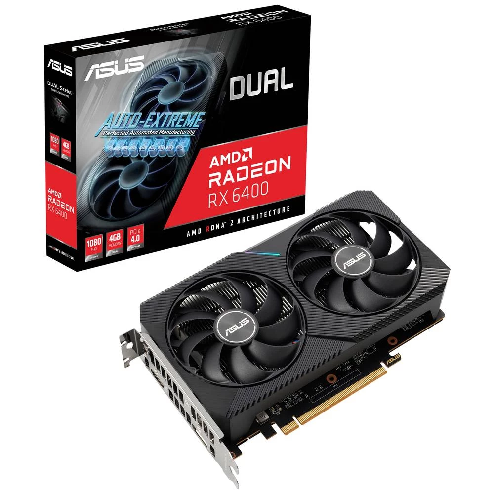 Asus grafička kartica AMD Radeon RX 6400 Dual 4 GB GDDR6-RAM PCIe  HDMI™, DisplayPort slika