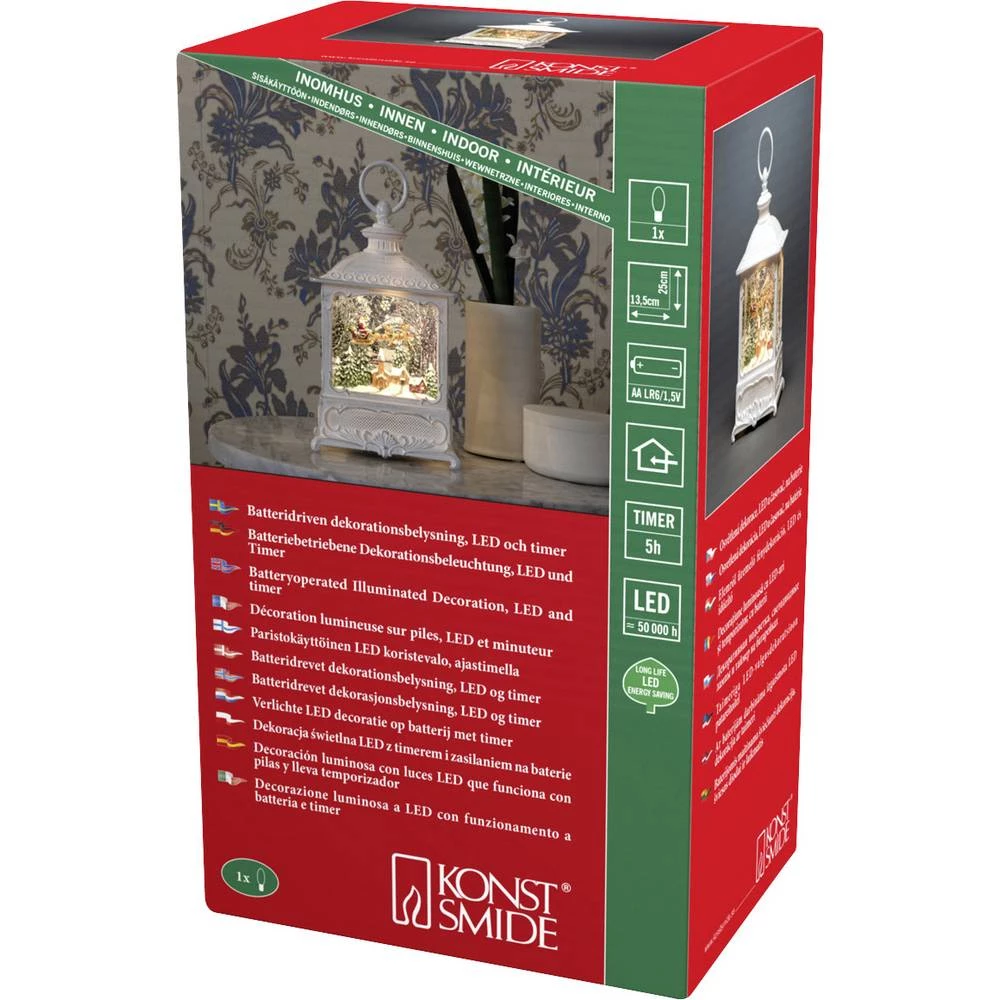 Konstsmide 4395-200 LED lampion leteći Djed Mraz nad selom toplo bijela LED bijela<b slika