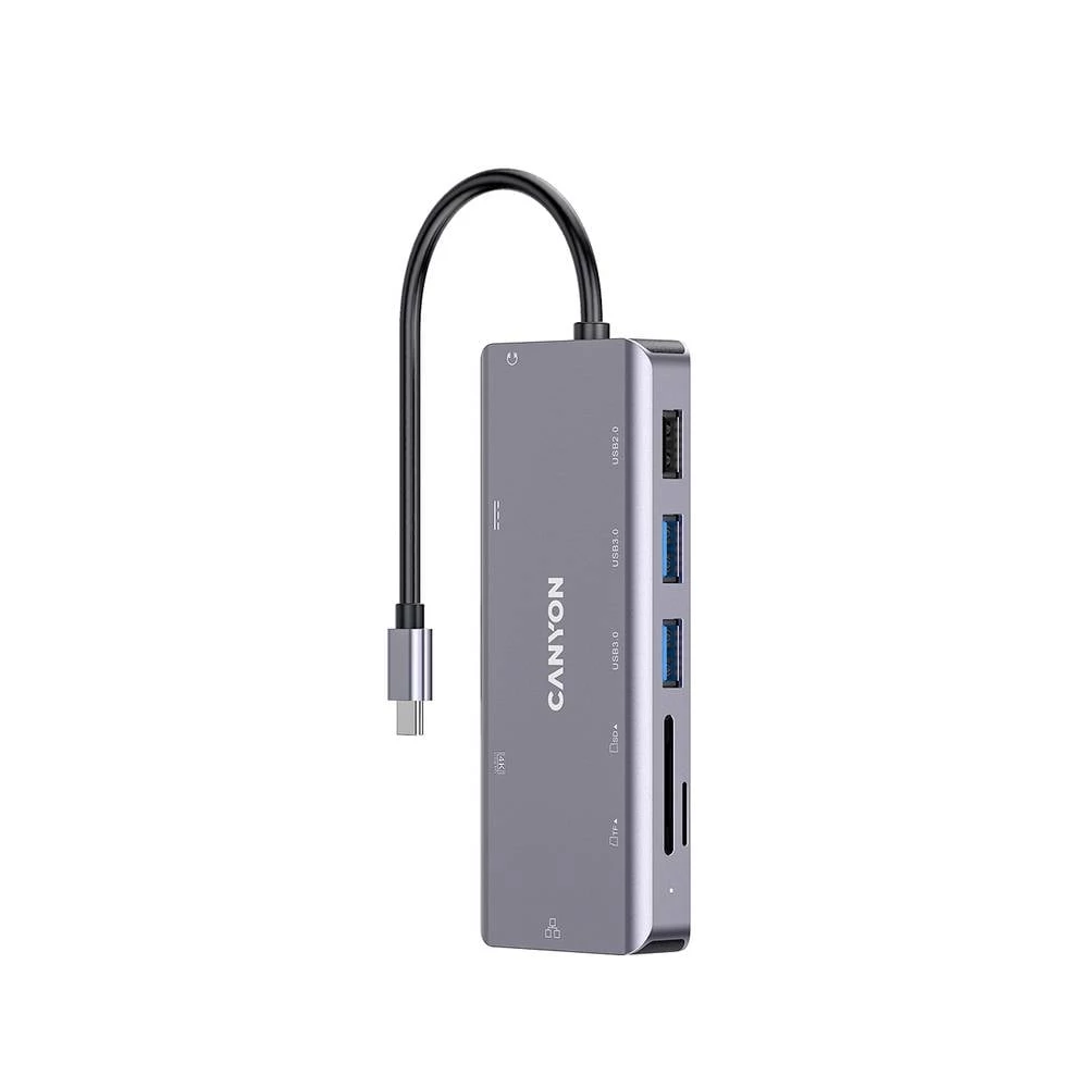 Canyon DS-11 USB-C® (3.2 gen. 2) čvorište s više priključaka siva slika