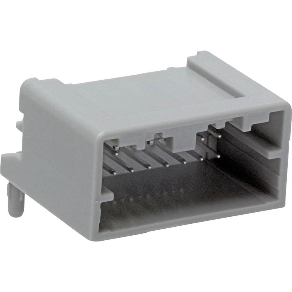 Molex 348260125 Mini50 Unsealed Right-Angle Header, Dual Row, 12 Circuit, Polarization Option B, 2.80mm Pin Length, Gray, slika
