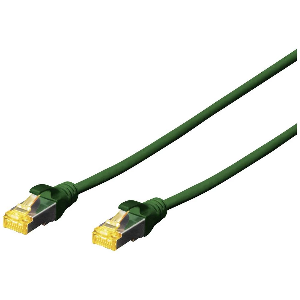 Digitus RJ45 DK-1644-A-150/G mrežni kabeli, patch kabeli cat 6a S/FTP 15.00 m zelena vatrostalan, bez halogena, fleksibi slika
