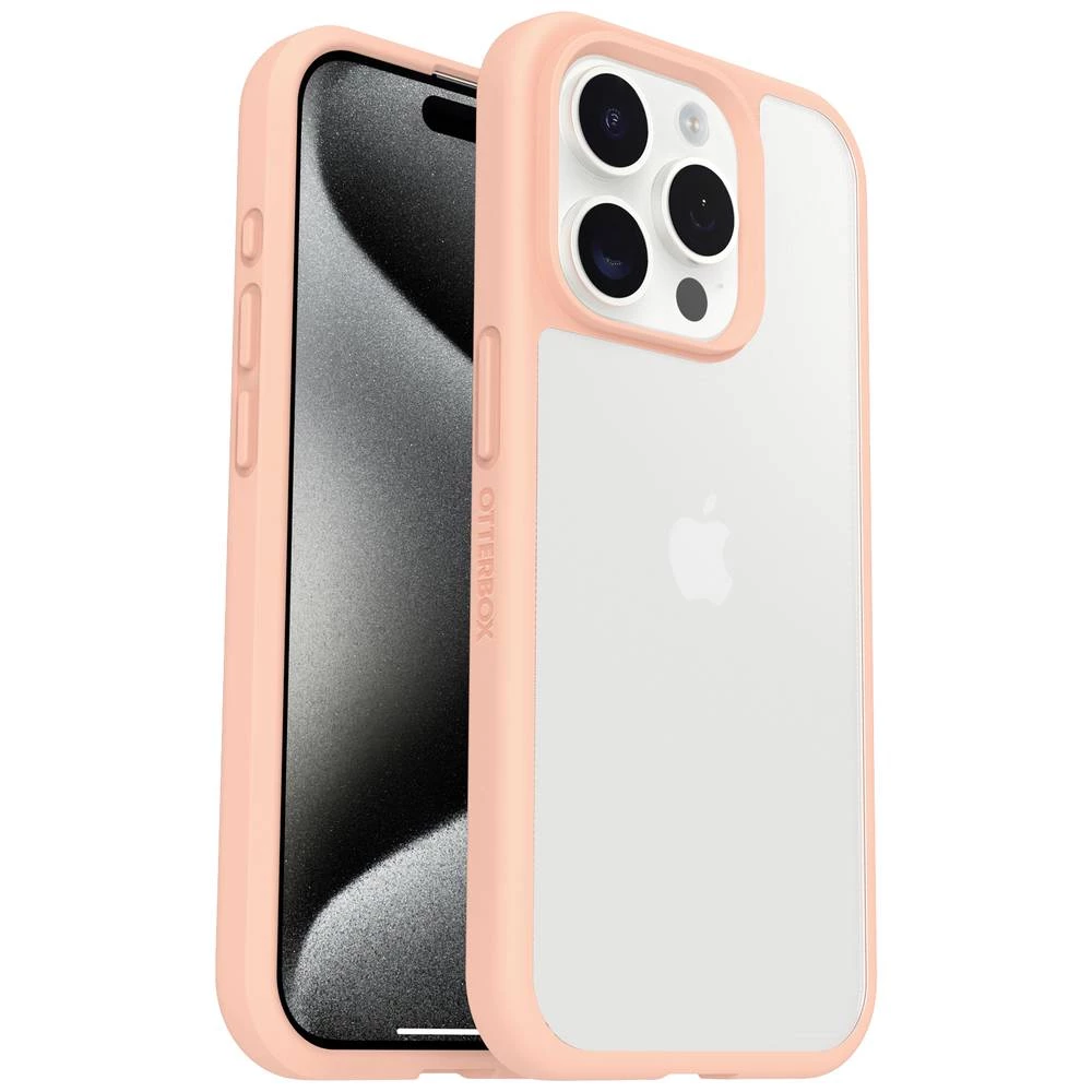 Otterbox React stražnji poklopac za mobilni telefon Apple iPhone 15 Pro prozirna, breskva induktivno punjenje slika