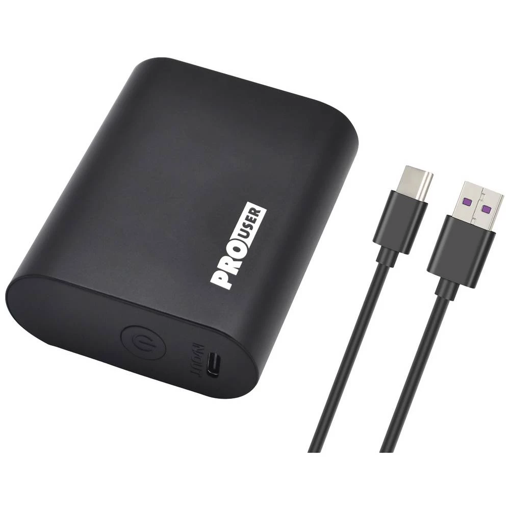 ProUser  powerbank (rezervna baterija) 10000 mAh Quick Charge 3.0, Power Delivery 3.0 li-ion USB-C™ crna prikaz statusa, istovremeno punjenje i pražnjenje slika