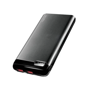 Power bank 10000 mAh, 2x USB-A, 1x USB-C, sa zaslonom, PD 3.0 &amp, QC 3.0, crna LogiLink PA0286 powerbank (rezervna baterija) 10000 mAh  LiPo  crna slika