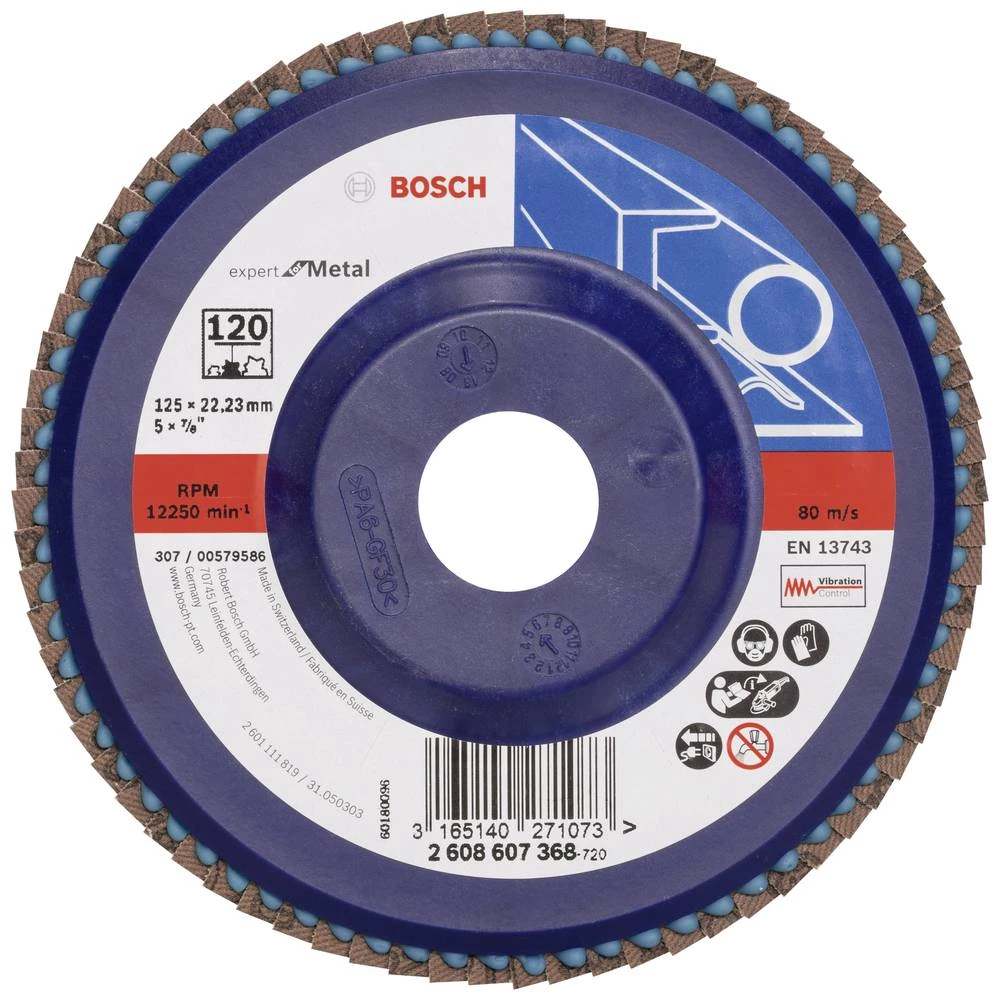 Bosch Accessories 2608607368 X551 lepezasta brusna ploča promjer 125 mm Promjer bušotine 22.33 mm čelik 1 St. slika
