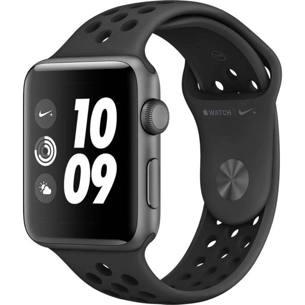 Apple Pametni sat serije 3 Nike+ 42 mm Kućište od aluminija Sportska narukvica Antracitna boja, Crna slika