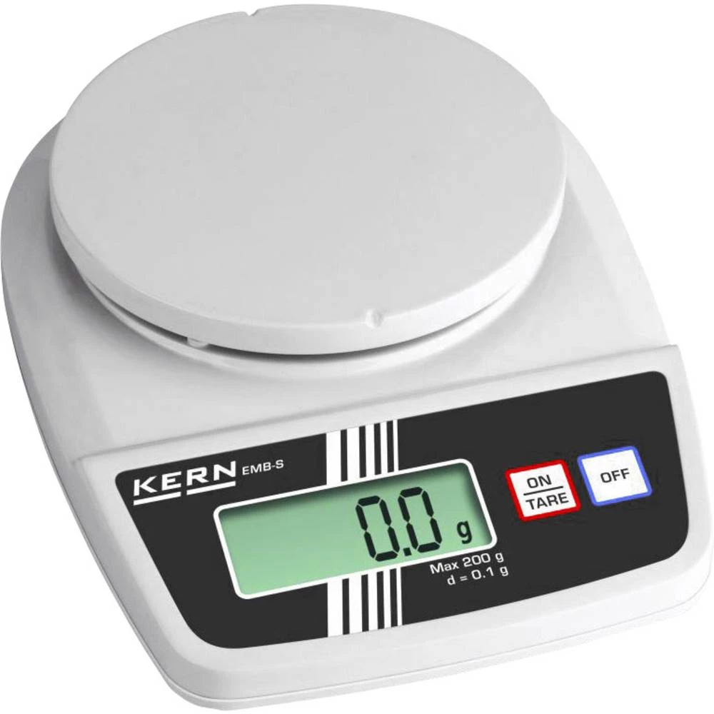Kompaktna vaga Kern EMB 500-1S Opseg mjerenja (kg) 500 g Mogućnost očitanja 0.1 g baterijski pogon Bijela, Siva slika
