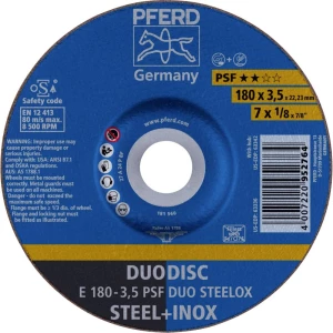 PFERD 62017420 E 180-3,5 PSF DUO STEELOX ploča za grubu obradu s glavom  180 mm 22.23 mm 10 St. slika