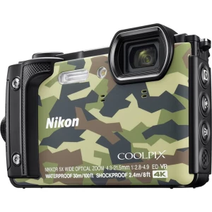 Digitalni fotoaparat Nikon W300 16 MPix Zoom (optički): 5 x Kamuflažna boja WiFi, Vodootporno, 4K-Video, GPS, Otporan na udarce, slika