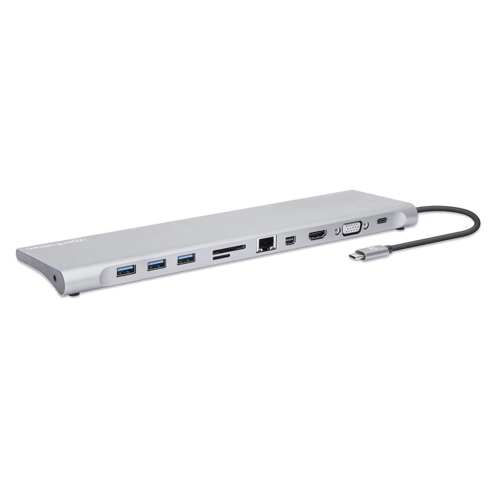 Manhattan 130578 USB-C® priključna stanica   uklj. funkcija punjenja, integrirani čitač kartica, USB-C® Power Delivery slika