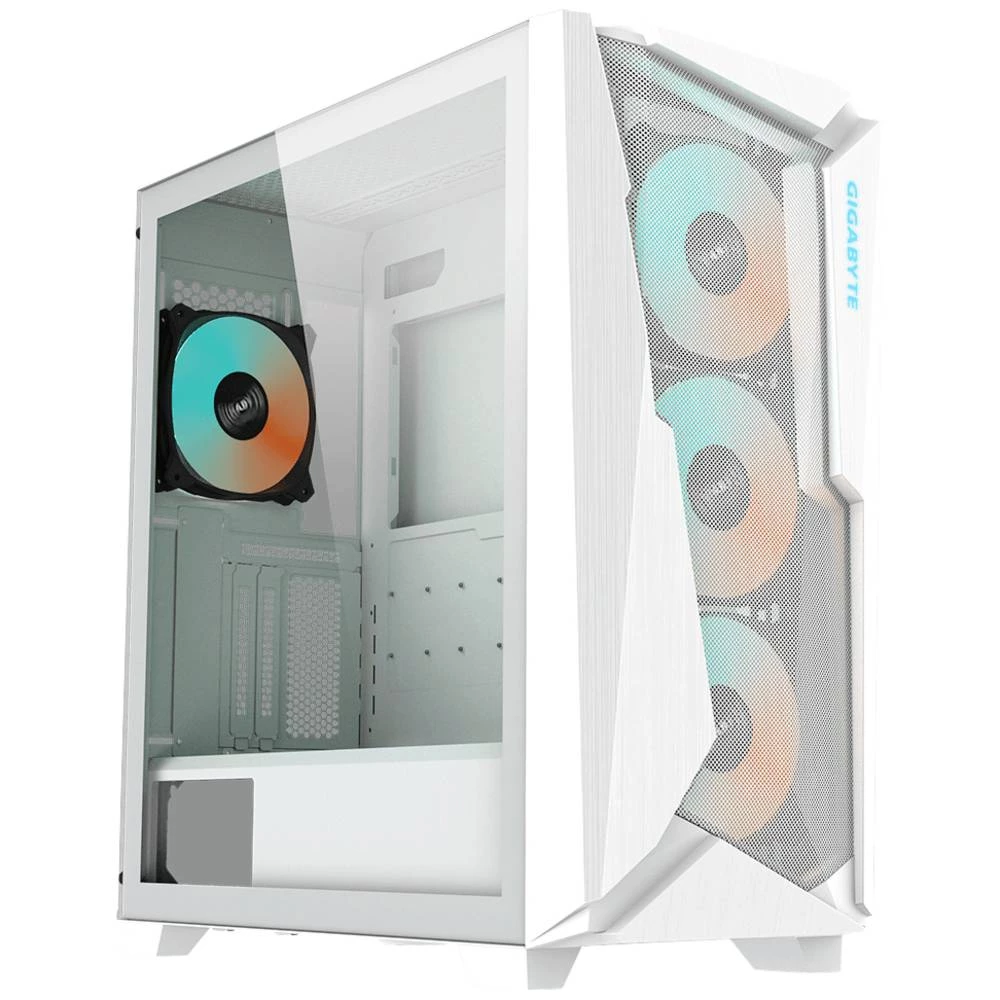 Gigabyte C301 GLASS midi-tower kućište za računala  bijela 4 predinstalirana LED ventilatora, bočni prozor, filter praši slika