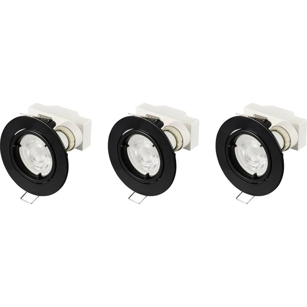 Sygonix  LED ugradna svjetiljka 3-dijelni komplet žarulja  GU10 3 W  crna slika