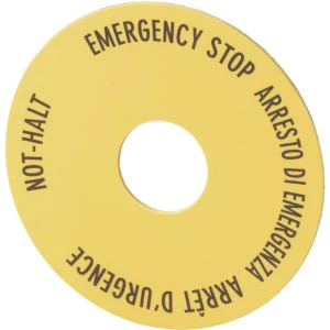Ploča za natpise okrugao (Ø) 60 mm Stop u nuždi (de, en, fr, it) Žuta, Crna Eaton SRT11 1 ST slika
