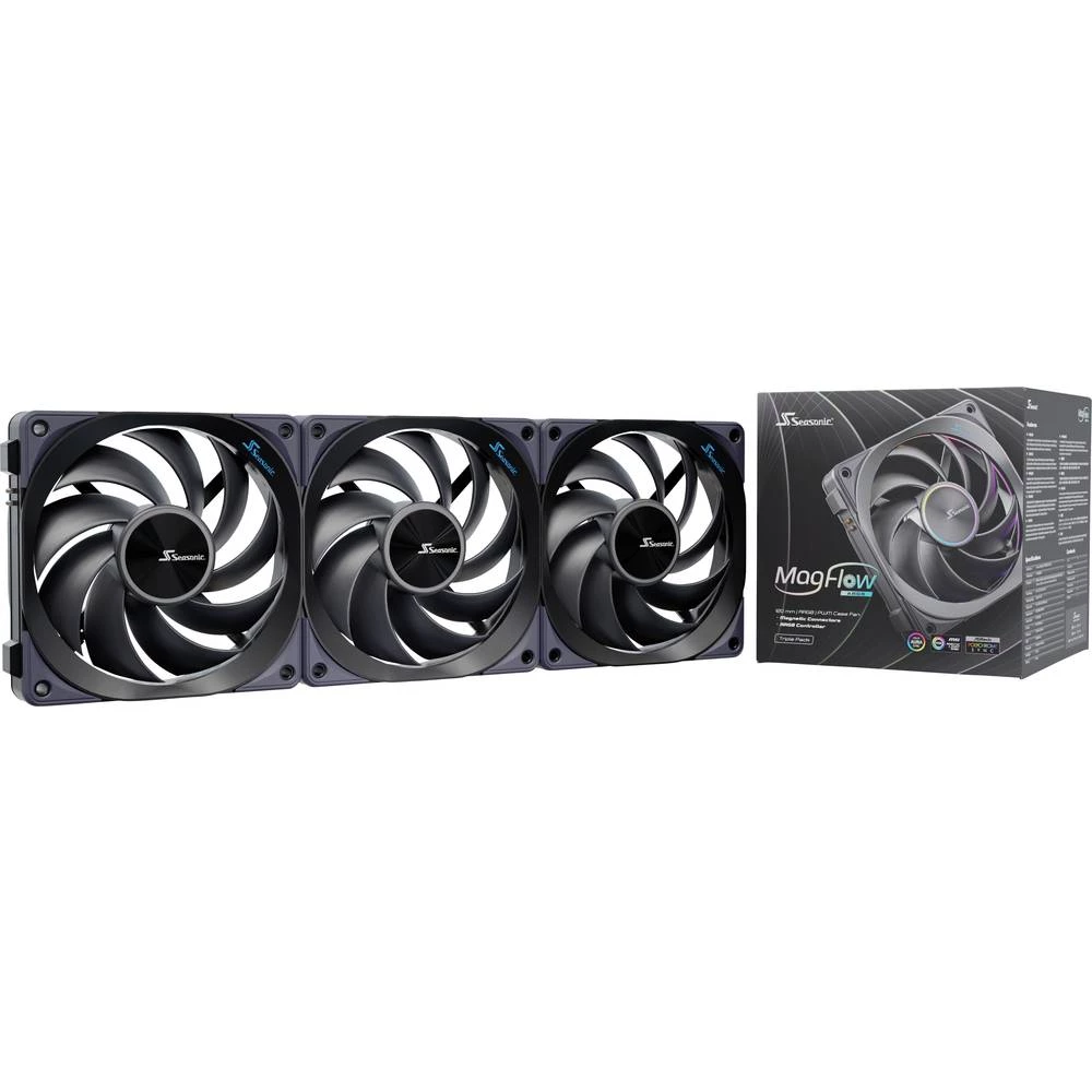 Seasonic MagFlow 1225PWM ARGB 120 ventilator za PC kućište crna (Š x V x D) 365.8 x 120.4 x 26.6 mm slika