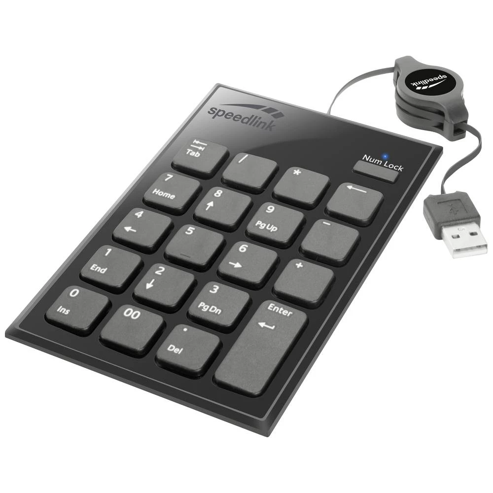 SpeedLink Digy USB numerička tipkovnica fleksibilan, uvlačenje kabla crna slika