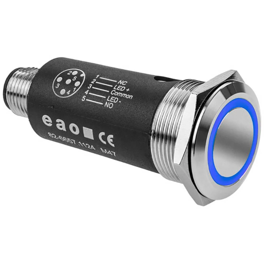 EAO 82-6657.1124 Serija 82 Osvijetljena tipkala za trenutni 22 mm SUS 316L plava eao  tipkalo     plava   1 St. slika