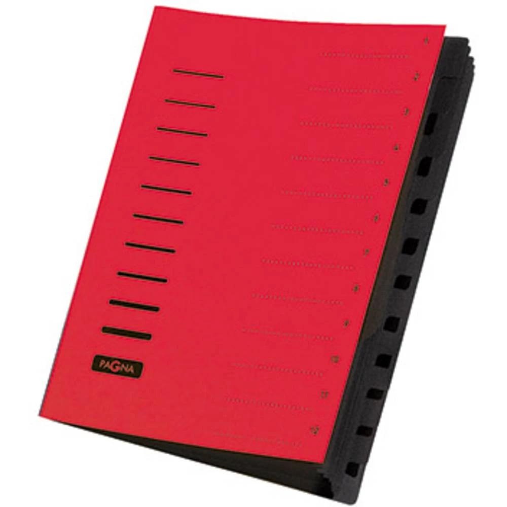 PAGNA Uredski materijal Crvena DIN A4 Prešpan karton Broj pretinaca: 12 1554276 slika