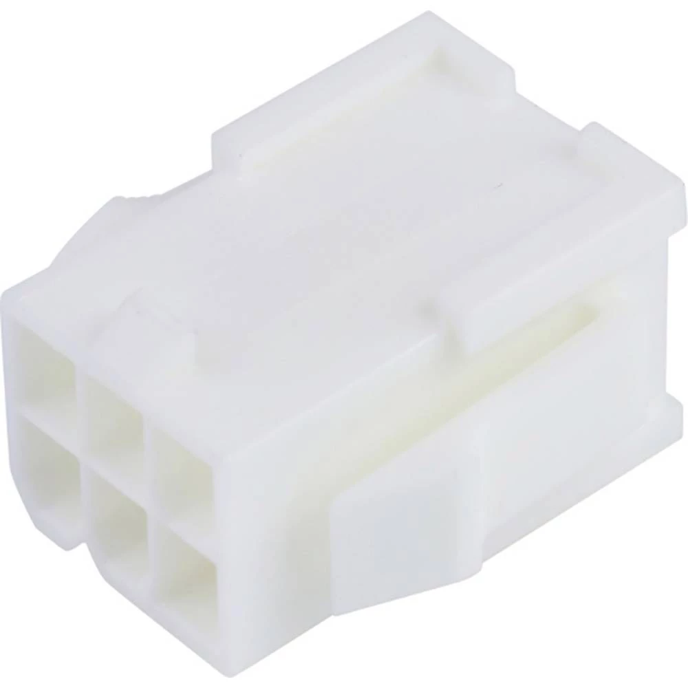 Molex 39012066 Mini-Fit Jr. Plug Housing, Dual Row, 6 Circuits, UL 94V-0, with Panel Mounting Ears, Natural slika