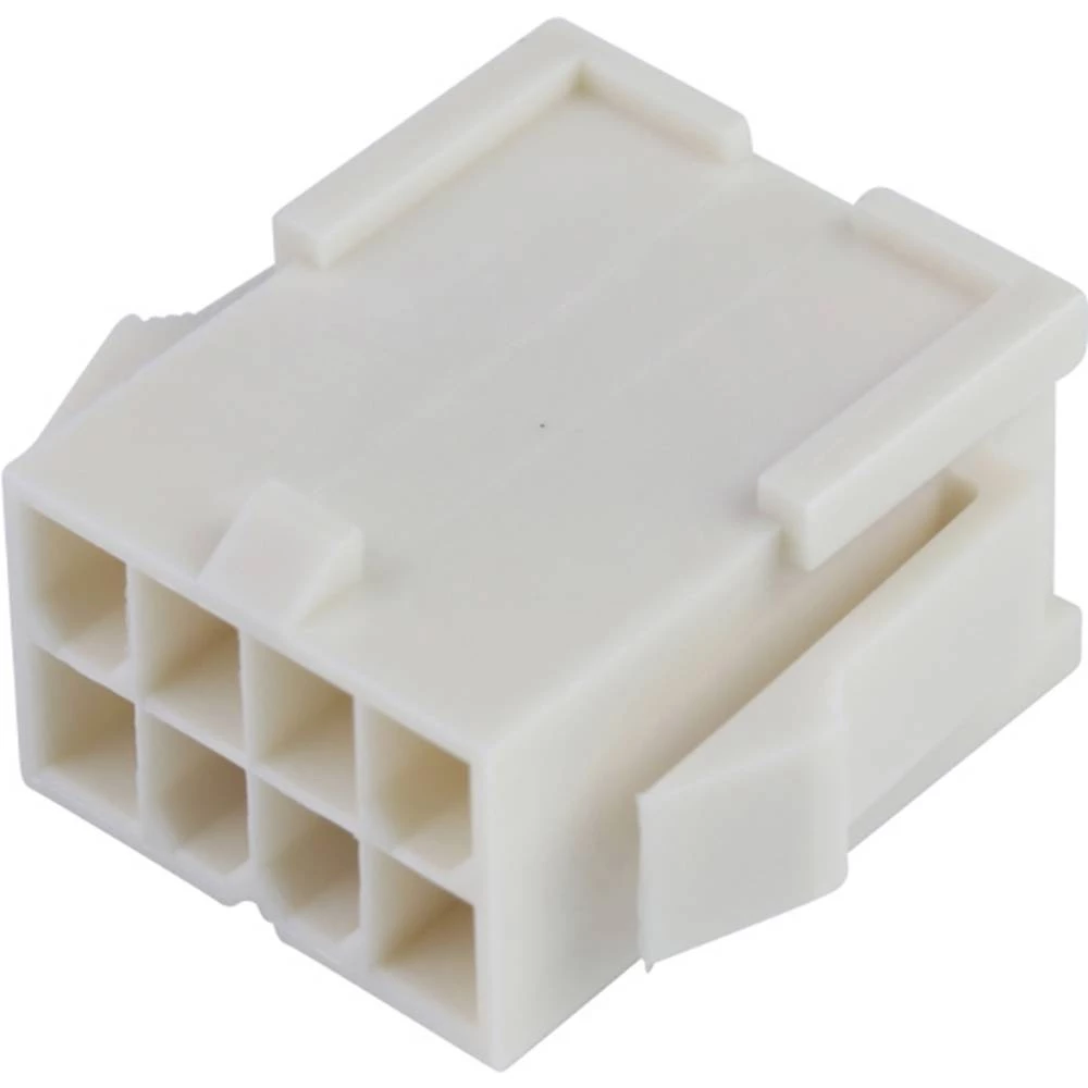 Molex 39012086 Mini-Fit Jr. Plug Housing, Dual Row, 8 Circuits, UL 94V-0, with Panel Mounting Ears, Natural slika