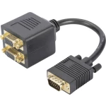 Digitus VGA Priključni kabel [1x 15-polni muški konektor D-SUB - 2x 15-polni ženski konektor D-SUB] 0.2 m Crna