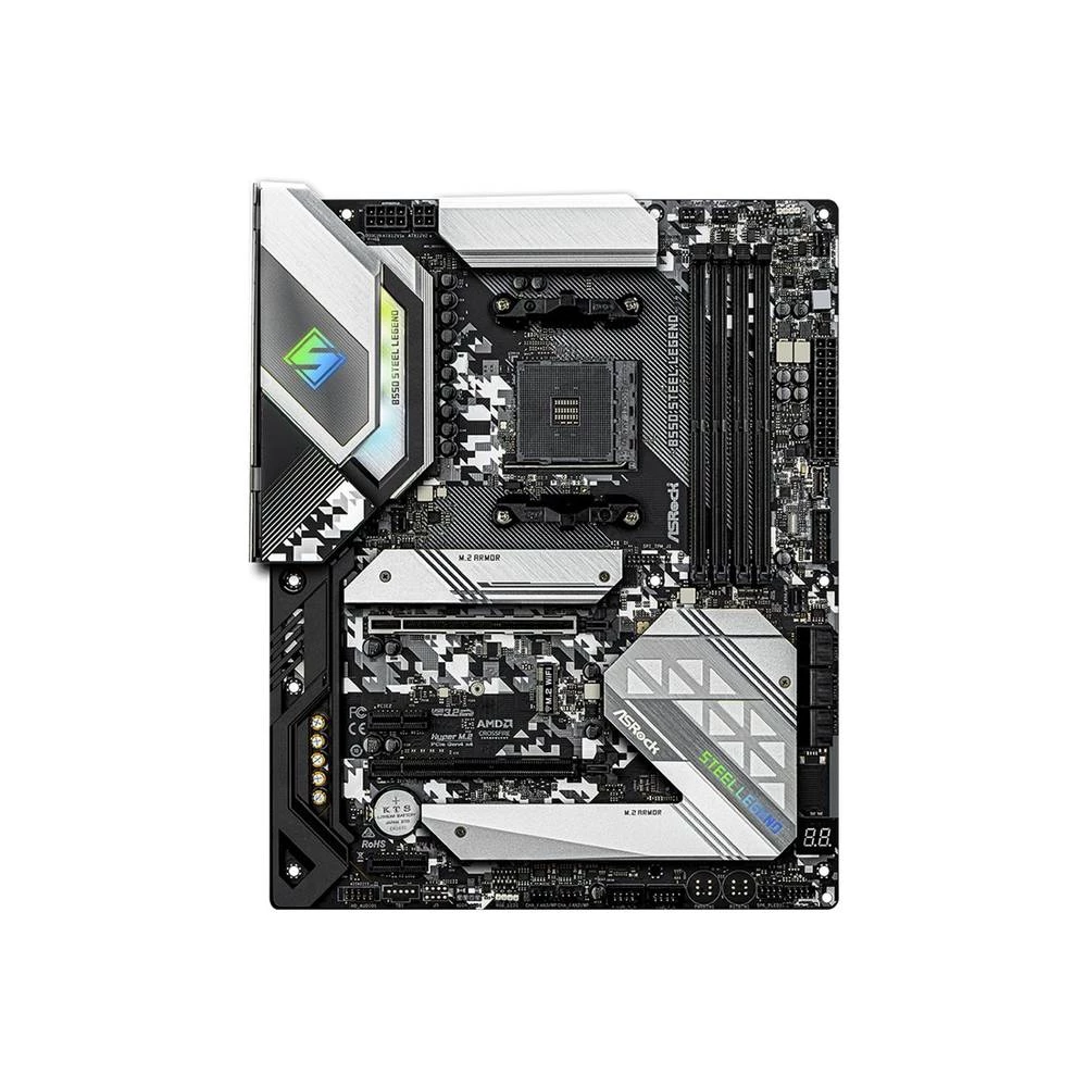 Asrock B550 Steel Legend, AMD, Socket AM4, 3. Gen AMD Ryzen™ 3, 3. Gen AMD Ryzen™ 5, 3. Gen AMD Ryzen™ 7, 3...., Socket AM4, DDR4-SDRAM, 128GB ASRock B550 Steel Legend matična ploča Baza AMD AM4 Fa... slika