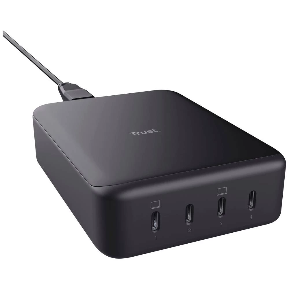 Trust MAXO USB punjač 240 W unutrašnje područje, utičnica Broj izlaza: 4 x USB-C® utičnica (power delivery) USB power d slika