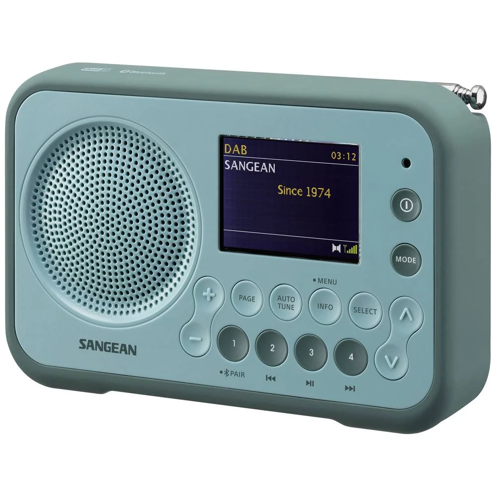 Sangean DPR-76BT džepni radio DAB+ (1012), UKW (1014) AUX, Bluetooth®  zaključavanje tipki svijetloplava slika