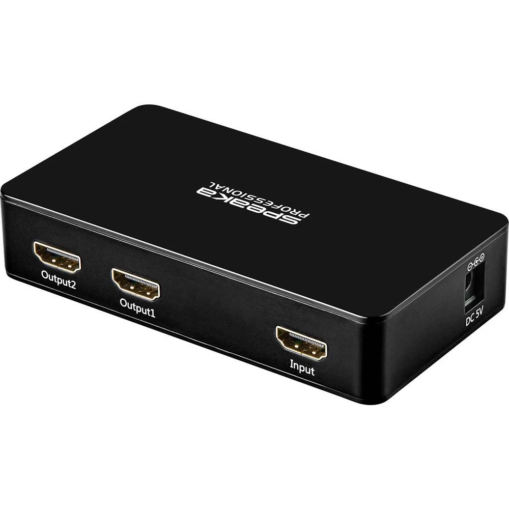 2 ulaza HDMI razdjelnik SpeaKa Professional HSP460-12 Podržava Ultra HD 3840 x 2160 piksel Crna slika