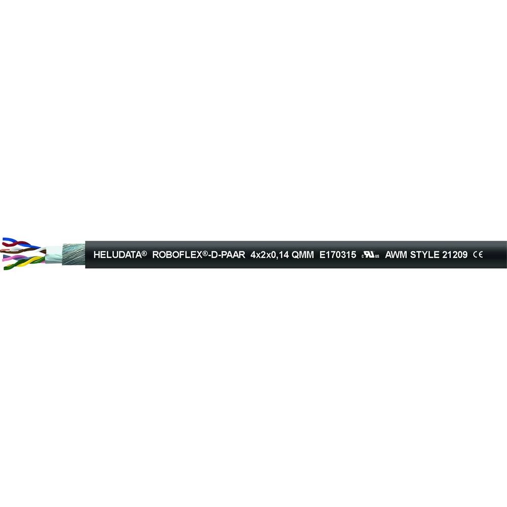 Helukabel 76165 kabel za robotiku HELUDATA® ROBOFLEX®-D-PAAR 10 x 0.34 mm² crna 500 m slika