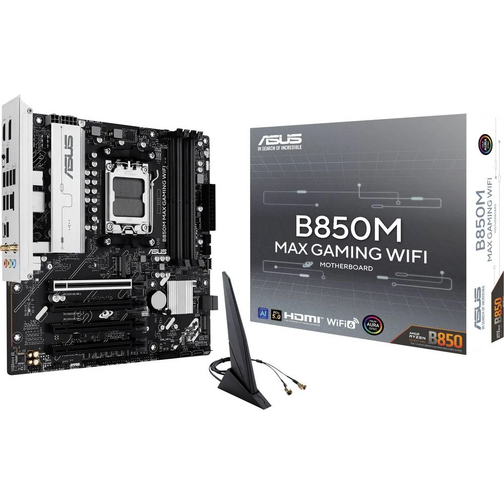 Asus B850M MAX matična ploča Baza AMD AM5 Faktor oblika (detalji) Micro-ATX Set čipova matične ploče AMD® B850 slika