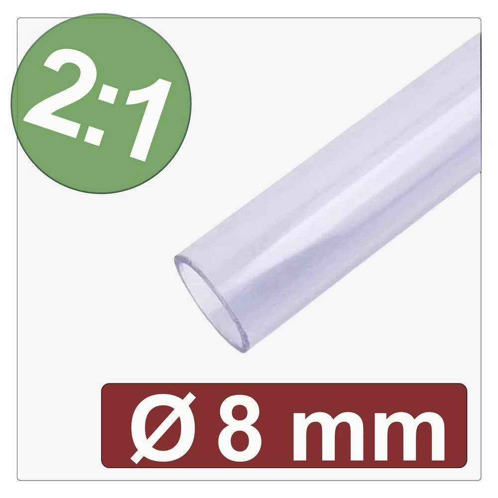 Quadrios 25CA607 skupljajuća cijev bez ljepila prozirna 8 mm 4 mm Stopa skupljanja:2:1 Roba na metre slika