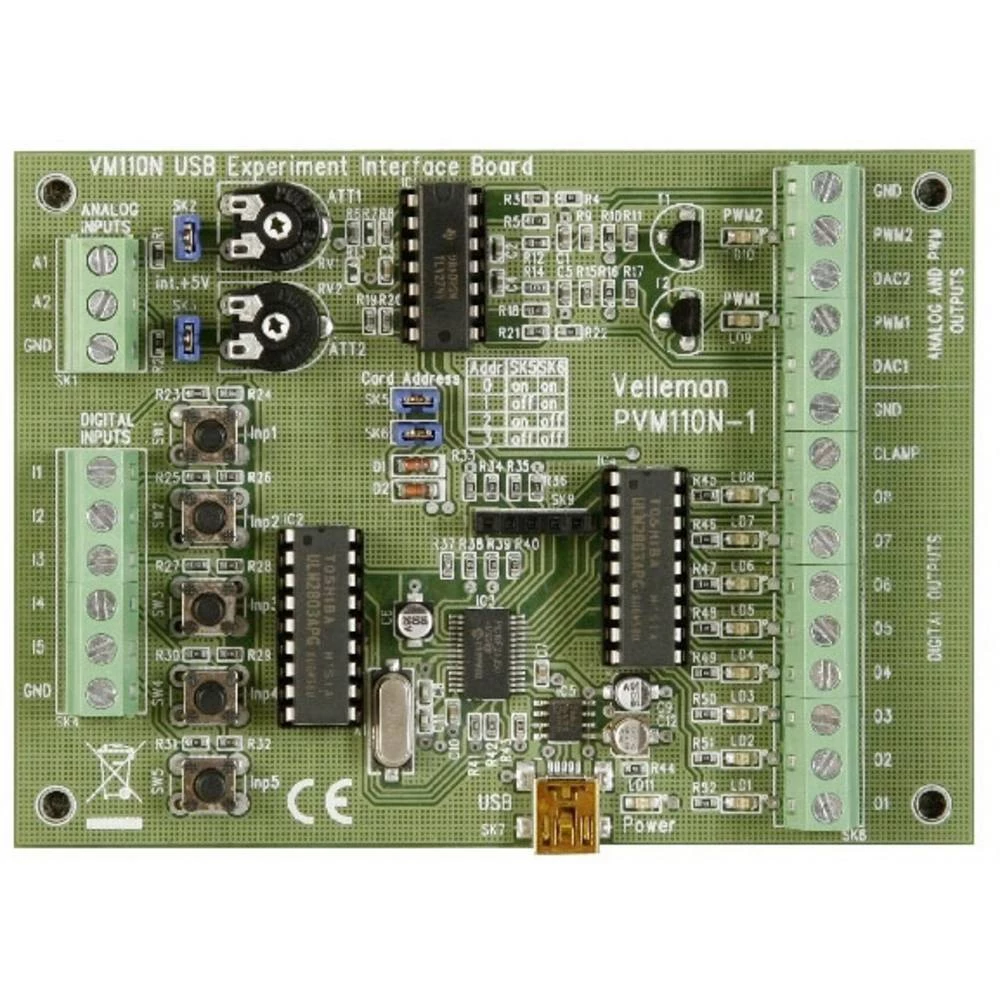 Whadda  razvojna ploča  WPI110NUSB sučelje kartica. slika