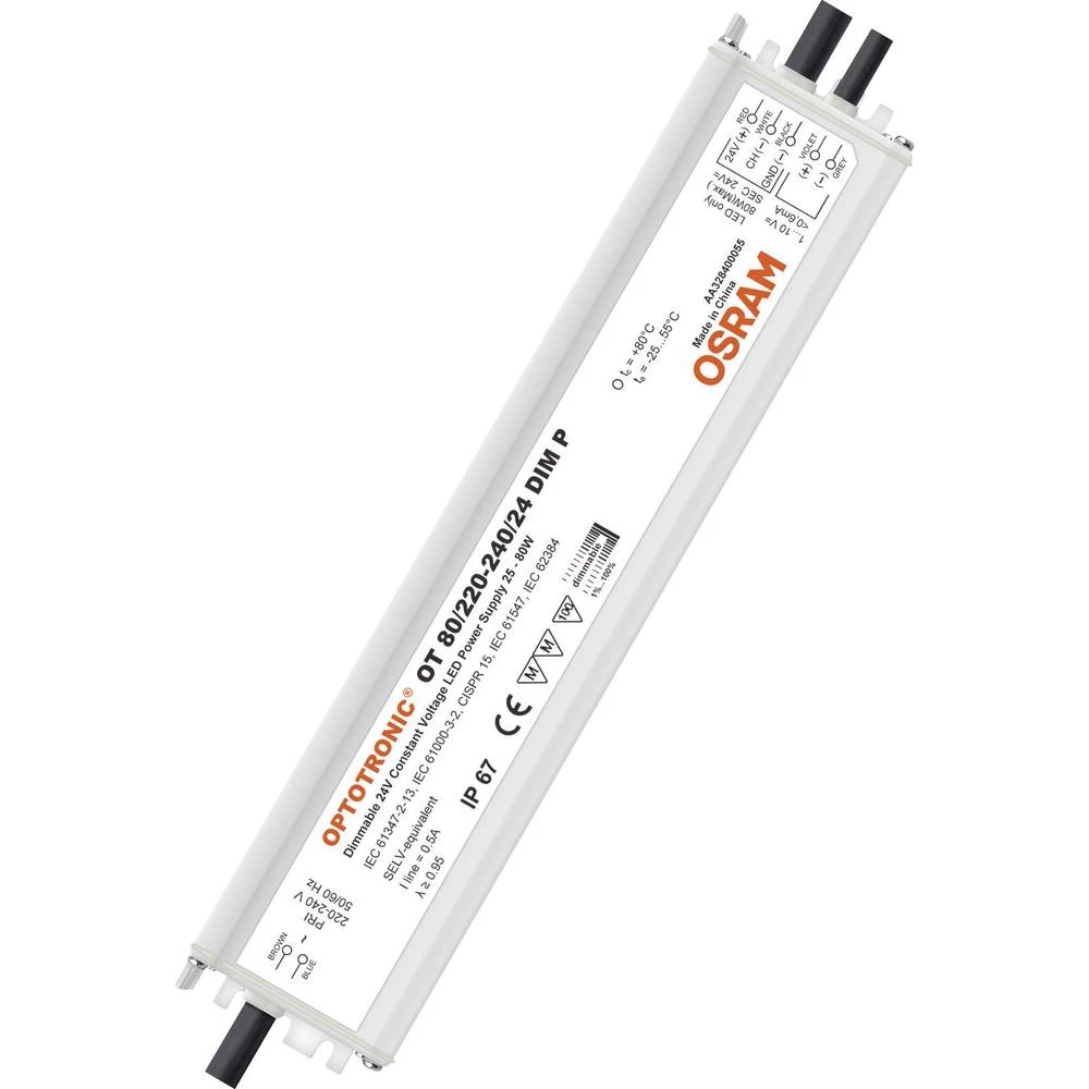 OSRAM OT 80/220-240/24 DIM P 10X1 LED transformator Konstantni napon 80 W 24 V/DC Zatamnjivanje slika