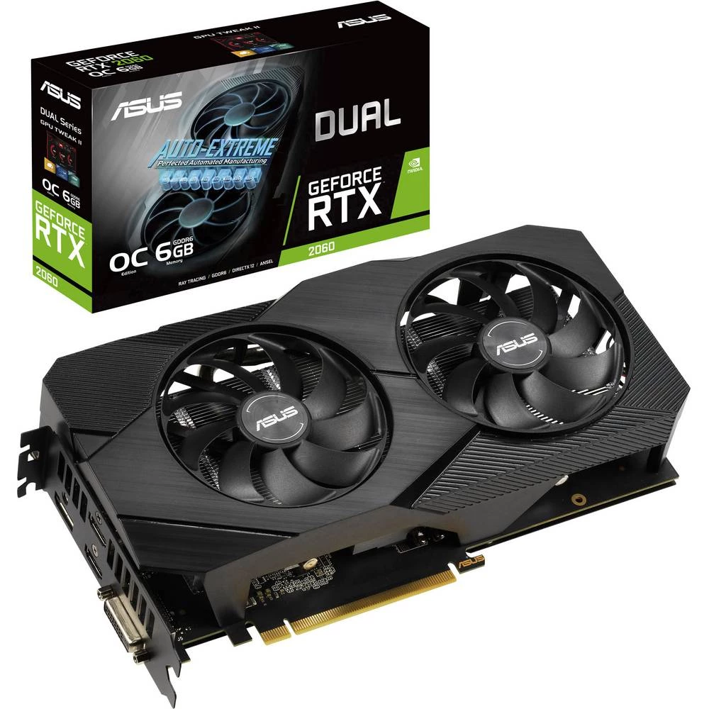 Asus grafička kartica Nvidia GeForce RTX 2060 Evo 6 GB GDDR6-RAM PCIe x16  HDMI™, DVI, DisplayPort navijena slika