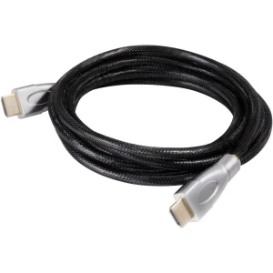 club3D HDMI Priključni kabel [1x Muški konektor HDMI - 1x Muški konektor HDMI] 1 m Crno-srebrna slika