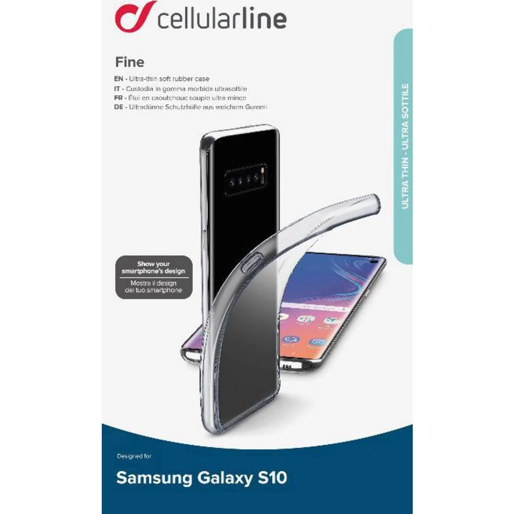 Cellularline FINECGALS10T Stražnji poklopac za mobilni telefon Pogodno za: Galaxy S10 Prozirna slika
