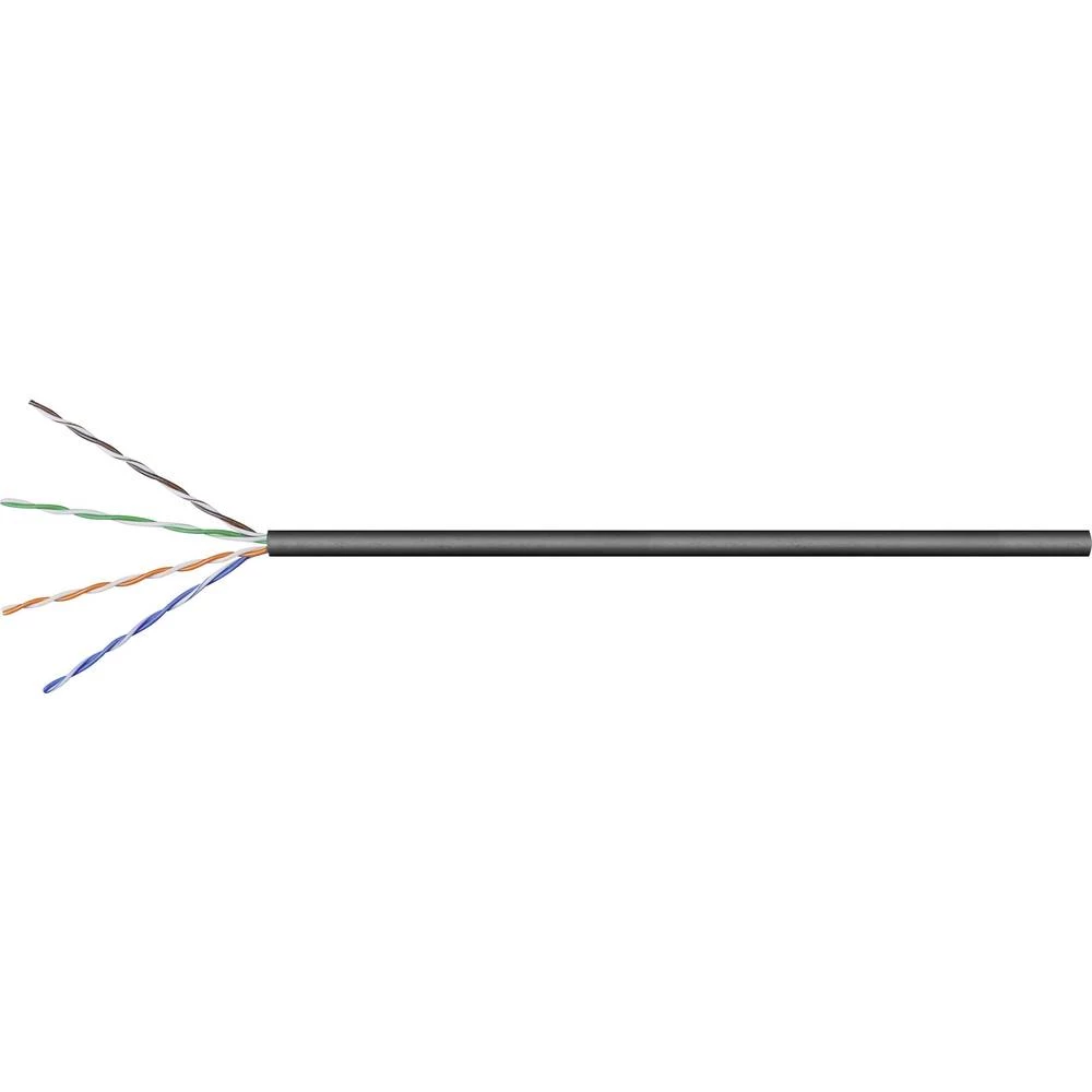 Mrežni kabel CAT 5e U/UTP 4 x 2 x 0.12 mm&sup2; Crna Goobay 57196 100 m slika