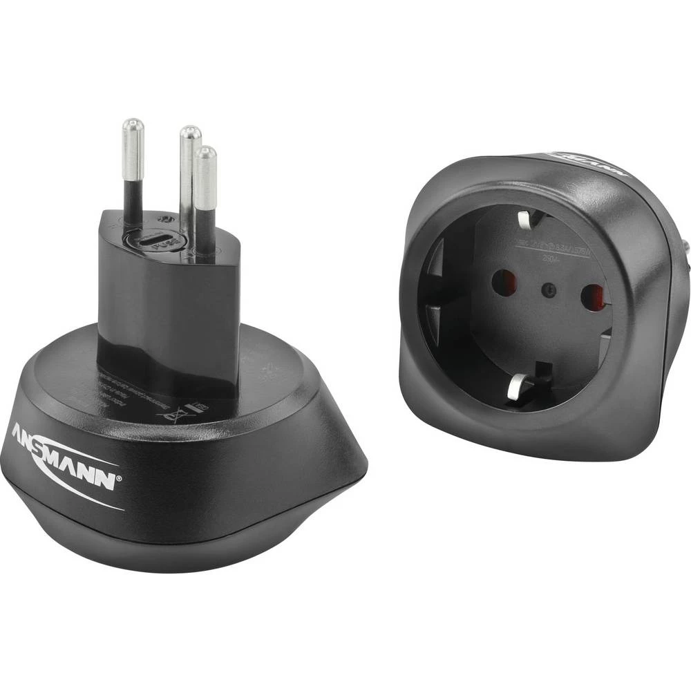 Ansmann 1250-0034 putni utikač EU to CH slika