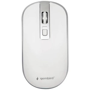 Gembird  miš bežični optički bijela, srebrna 4 Tipke 800 dpi, 1200 dpi, 1600 dpi tihe tipke slika