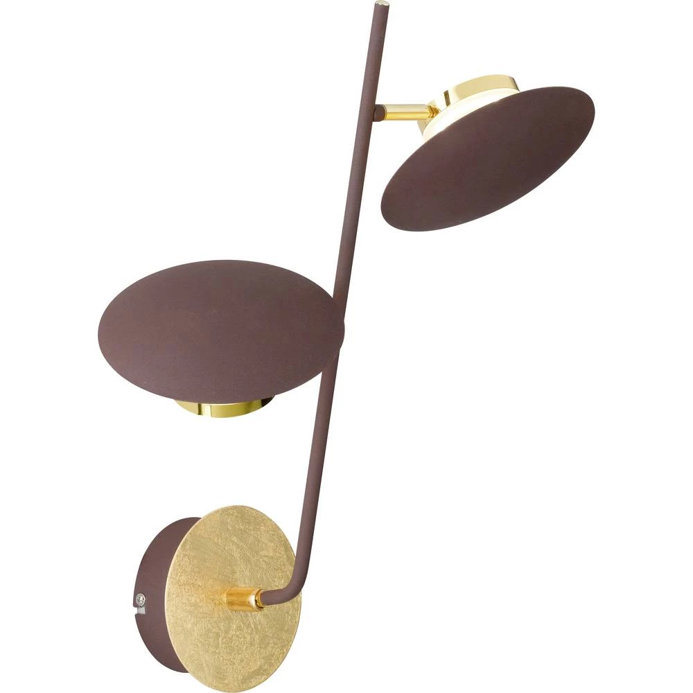 LED zidna svjetiljka 9 W Toplo-bijela WOFI Salem 4287.02.15.6000 Zlatna, Smeđa boja slika