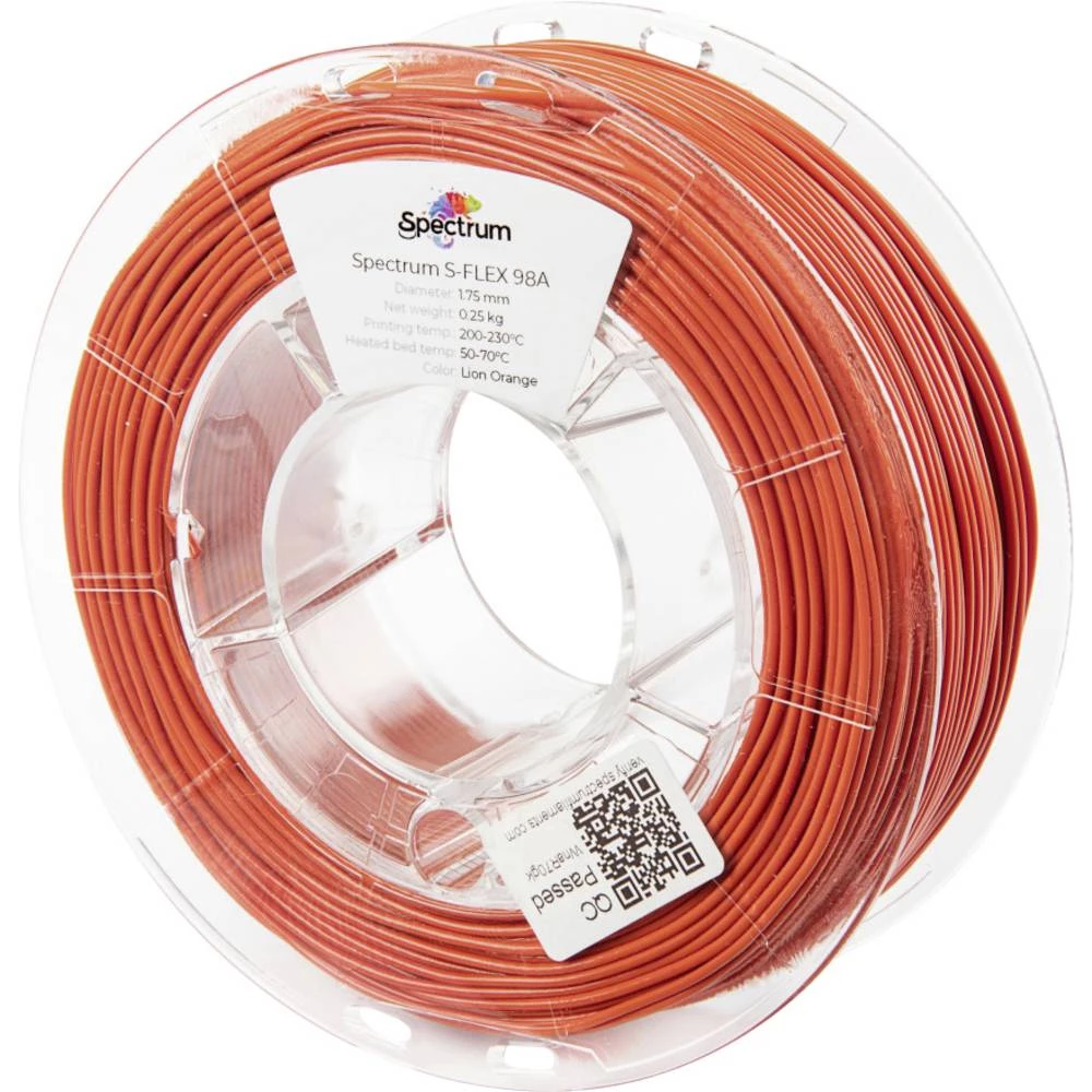 Spectrum Filaments 80526 S-Flex 98A 3D pisač filament fleksibilni filament fleksibilan, kemijski otporan, bez iskrivljen slika