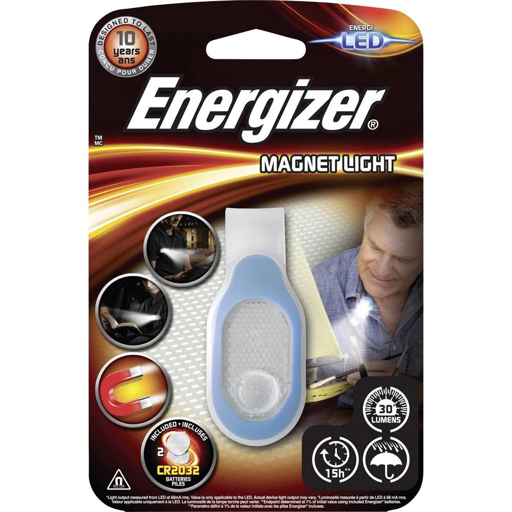 LED Mini džepna svjetiljka S magnetnim držačem Energizer Magnet Light baterijski pogon 30 lm 80 Prozirna slika